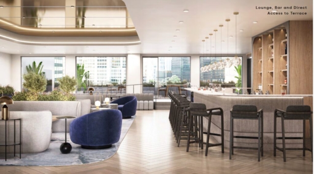 Park 53 - Lounge, Bar and Direct Access to Amenity Terrace Renderings